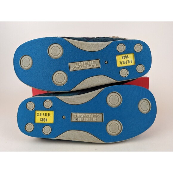 Deer Stags Slipperooz Nordic Slipper Mens 9 Green Black Plaid Faux Fur Shoes NWB - Picture 7 of 10